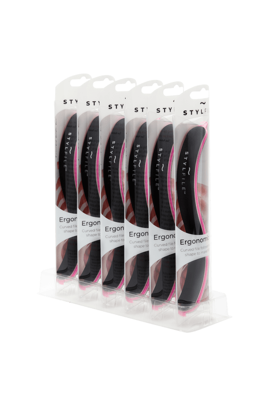 STYLFILE Curved 3 in 1 S-Shape Nail File 6 Pack